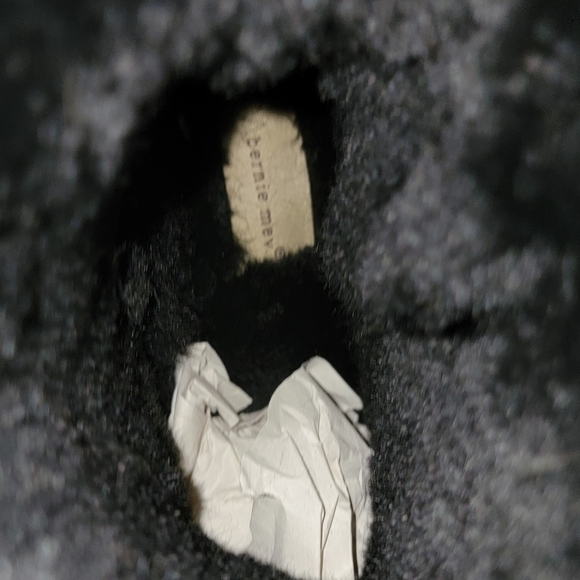 Bernie Mev Shearling Ankle Boots Sheena Black/Gold Tweed Suede Size 8-8.5 NWOB - Picture 6 of 7